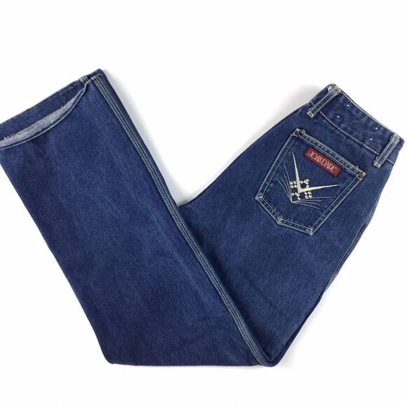 Joan D’arc Jeans Vintage 70s 24 High Rise Hemmed Blue Disco Designer - Picture 4 of 4